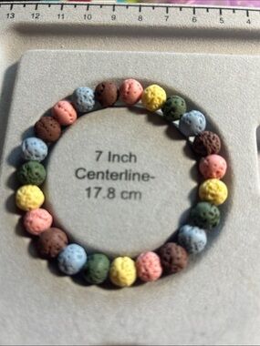 🩷Pastel Multicolor Lava Bead Stretch Bracelet
